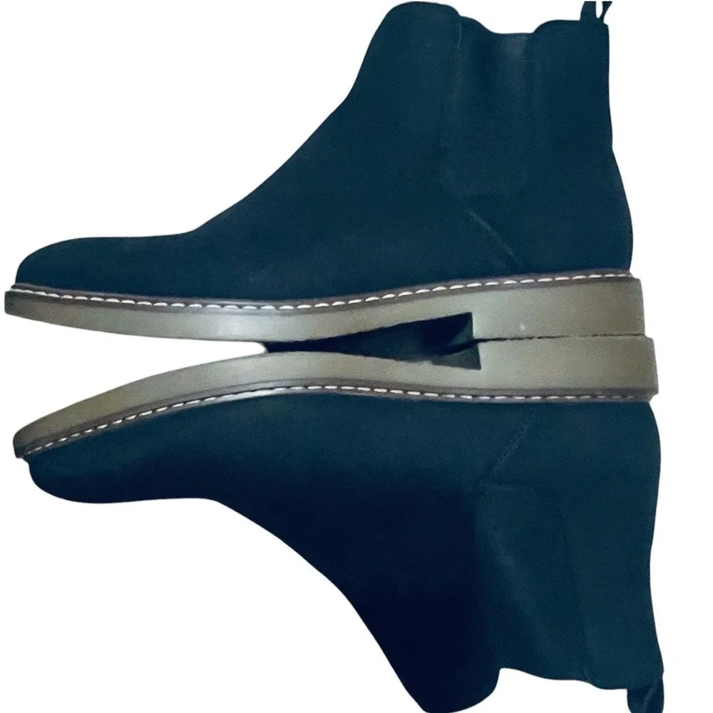 Mens Black‎ Faux Suede Chelsea Boots Elastic Gore Pull On Ankle Boots